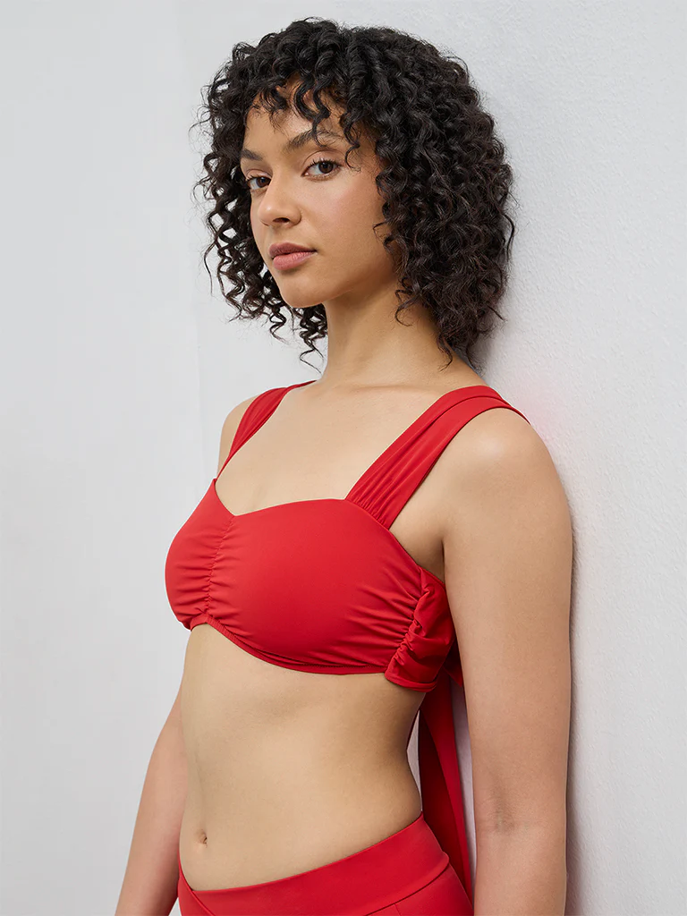Wunderlove Red Criss-Cross Wrap Padded Bra - Image 2