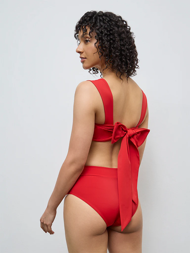 Wunderlove Red Criss-Cross Wrap Padded Bra - Image 4