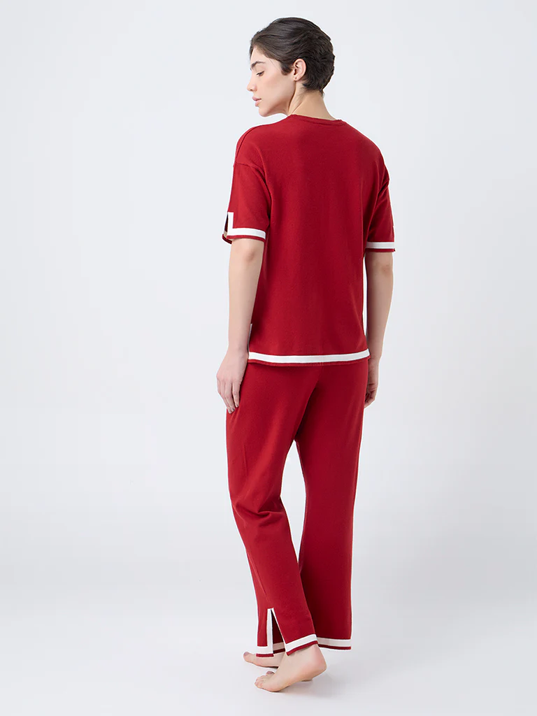 Wunderlove Red High-Rise Pants - Image 4