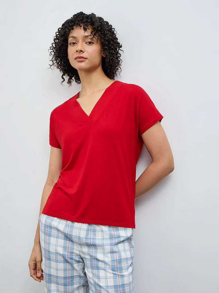 Wunderlove Red Solid Top