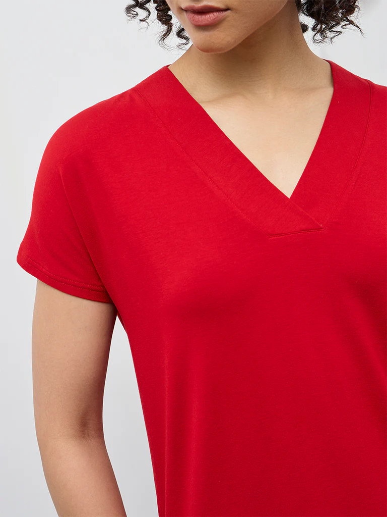 Wunderlove Red Solid Top - Image 3