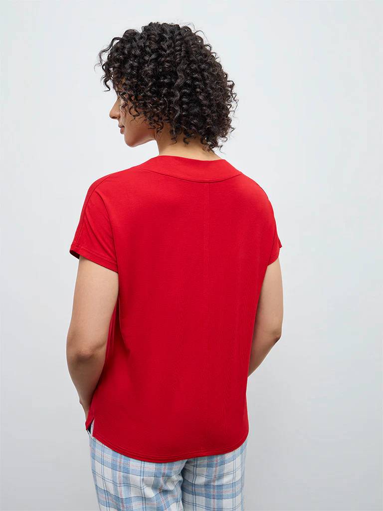 Wunderlove Red Solid Top - Image 4