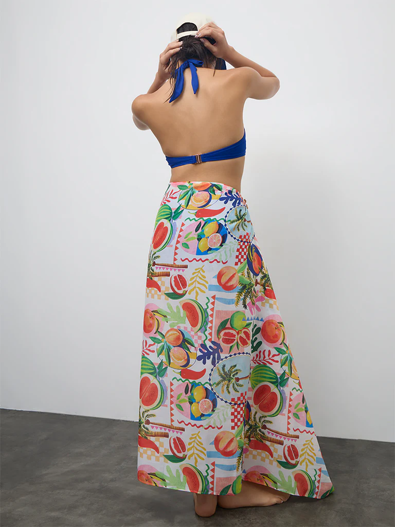 Wunderlove Swimwear Multicolor Printed Sarong In A Bag - Image 4