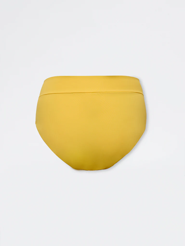 Wunderlove Swimwear Yellow Cross-Waist Bikini Briefs - Image 5