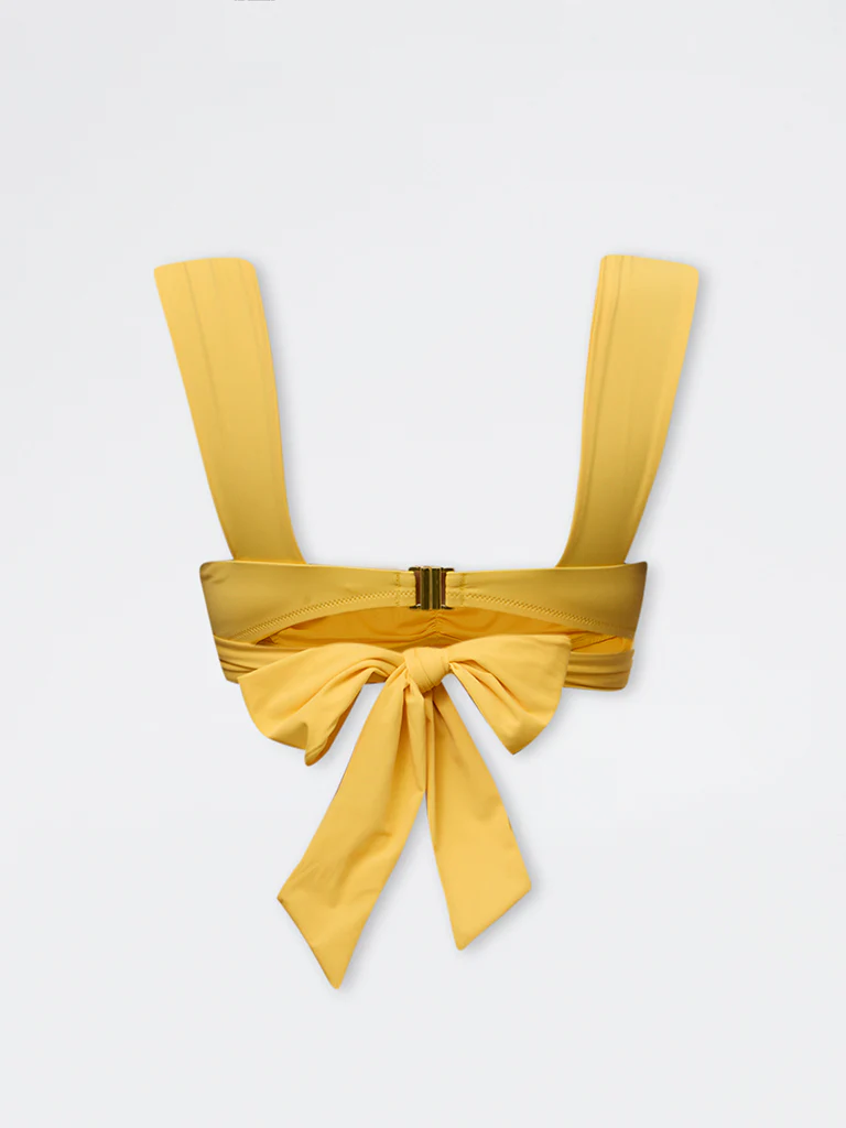 Wunderlove Swimwear Yellow Tie-Up Detail Bikini Bra - Image 5