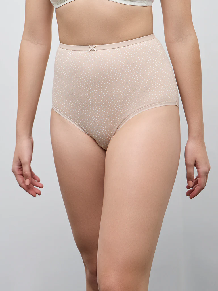Wunderlove Taupe Cotton-Blend Full Briefs - Pack of 3 - Image 3