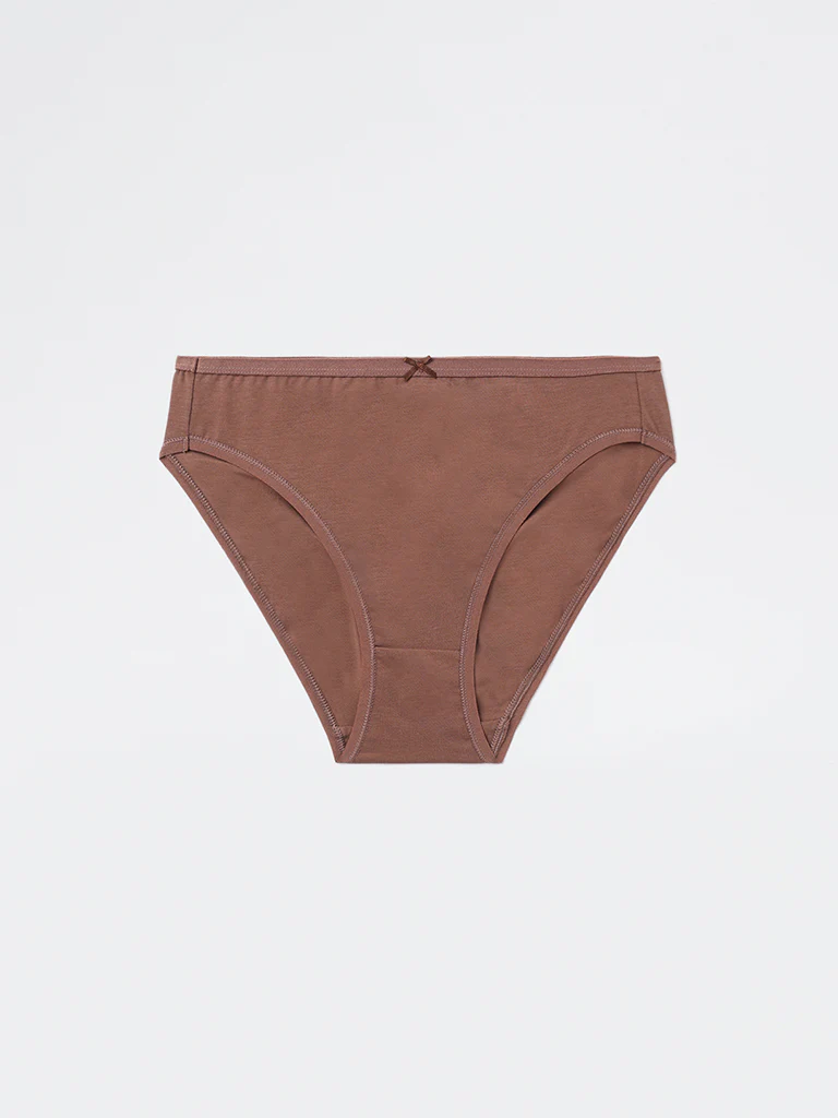Wunderlove Taupe Hi-Leg Cotton-Blend Briefs - Pack of 3 - Image 6