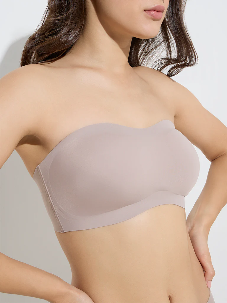 Wunderlove Taupe Invisible Supergrip Padded Bra - Image 3