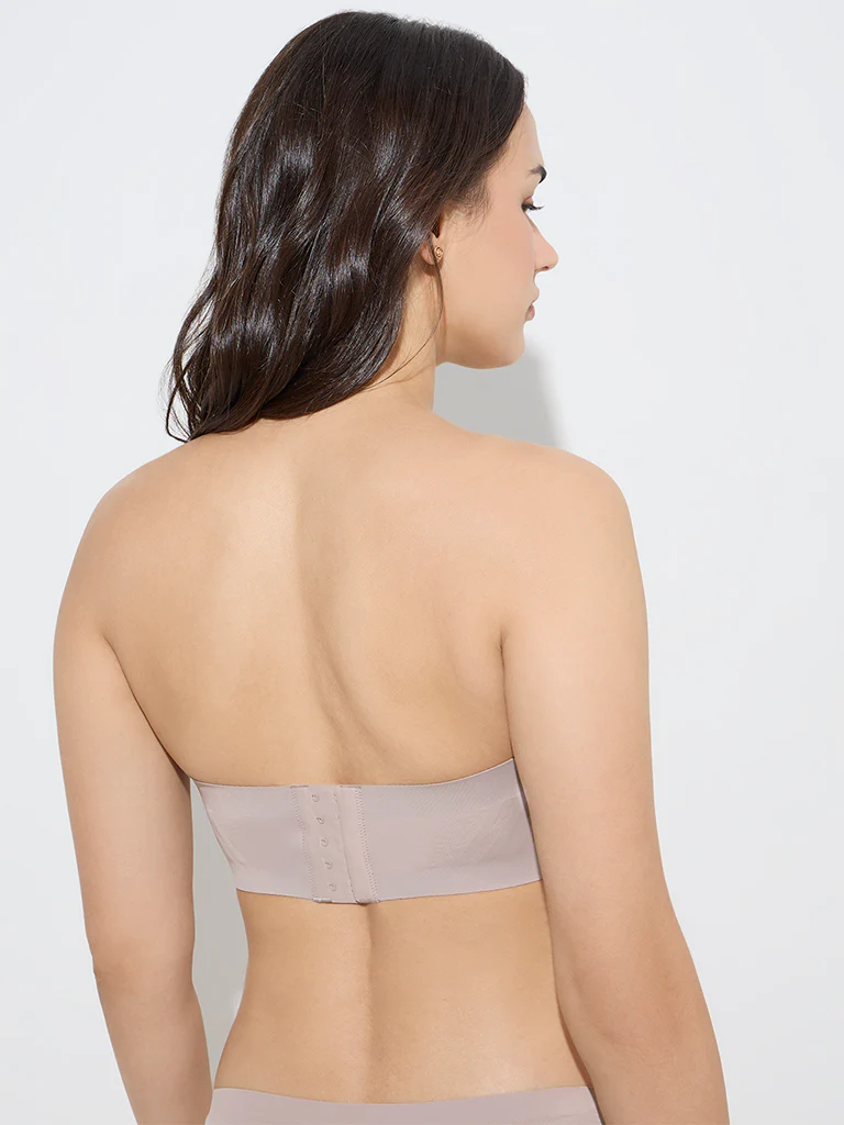 Wunderlove Taupe Invisible Supergrip Padded Bra - Image 6