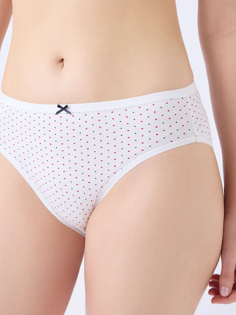 Wunderlove White Hi-Leg Cotton-Blend Briefs - Pack of 3 - Image 4
