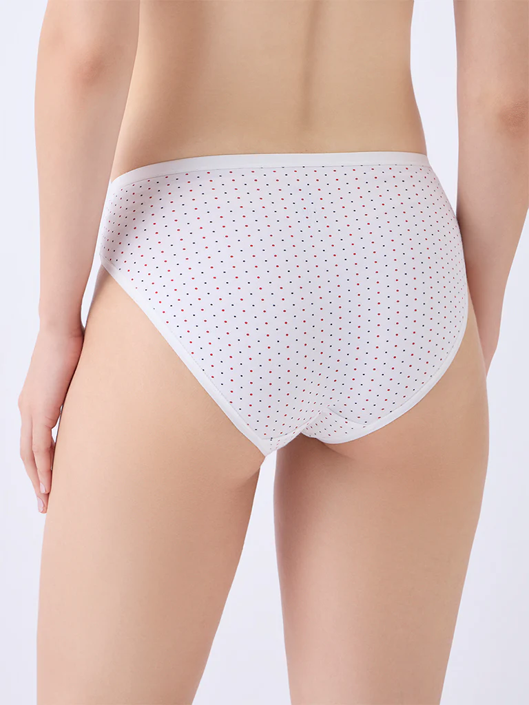 Wunderlove White Hi-Leg Cotton-Blend Briefs - Pack of 3 - Image 5