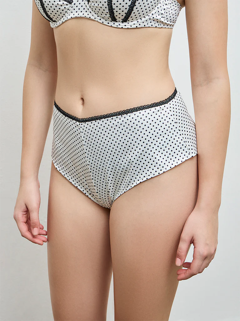 Wunderlove White Polka-Dot Briefs - Image 2