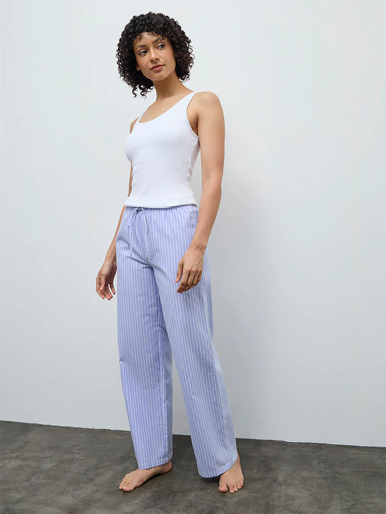 Wunderlove White Ribbed Cotton-Blend Tank Top - Image 2