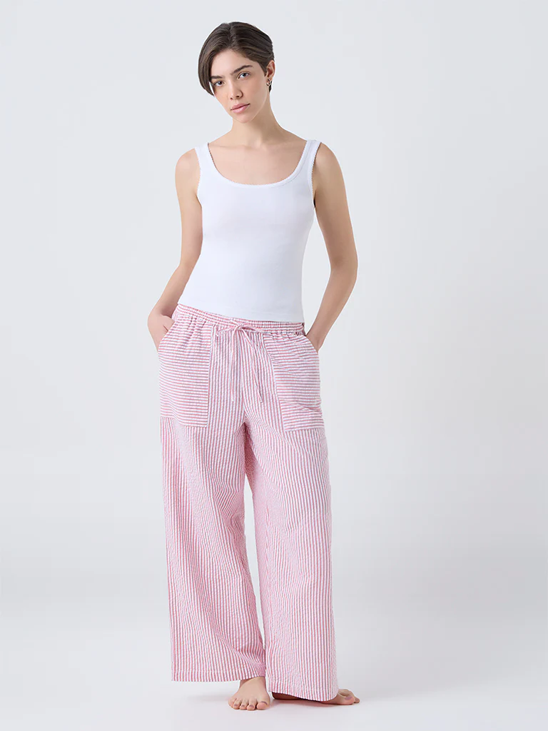Wunderlove White Solid Cotton Camisole - Image 2