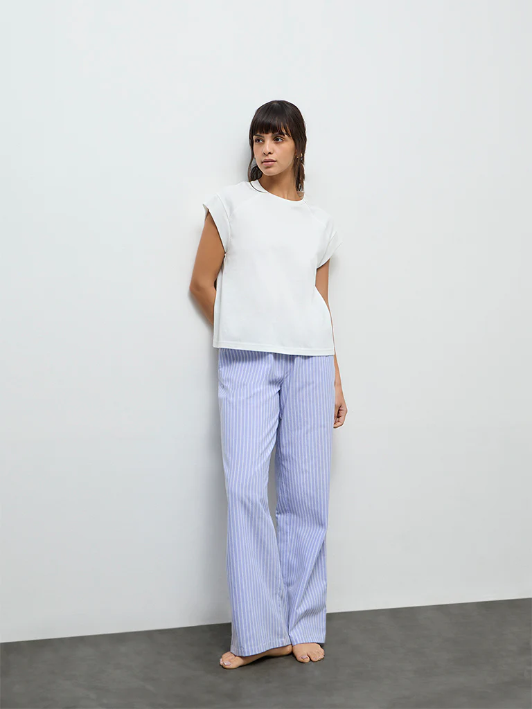 Wunderlove White Solid Cotton T-Shirt - Image 2