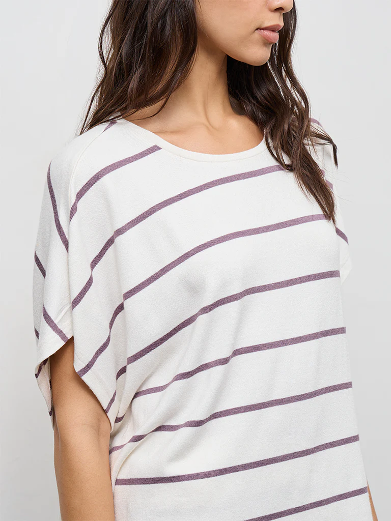 Wunderlove White Stripe Printed T-Shirt - Image 3