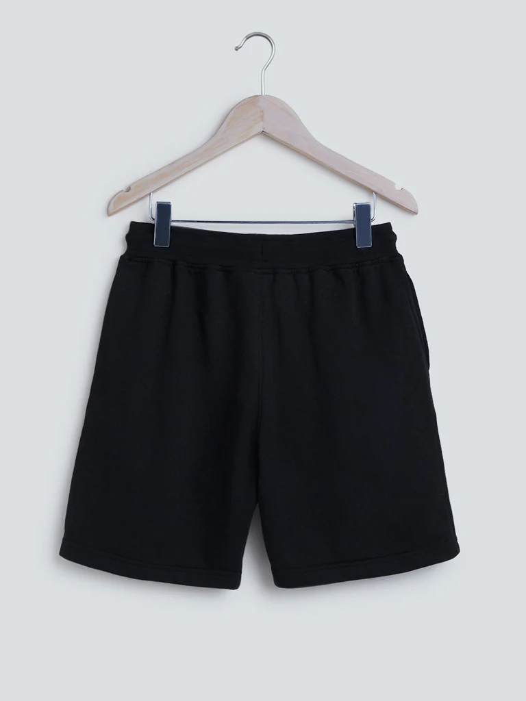 Y&F Kids Black Printed Cotton-Blend Shorts - Image 3