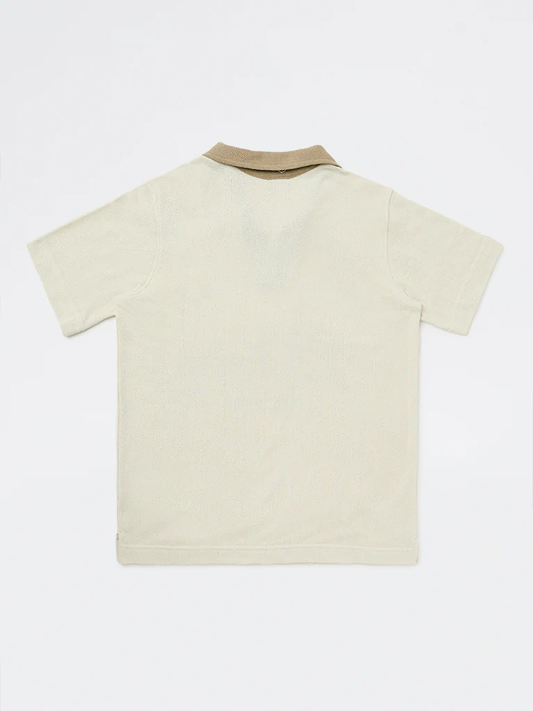 Y&F Kids Boys Beige Graphic Printed T-Shirt - Image 4