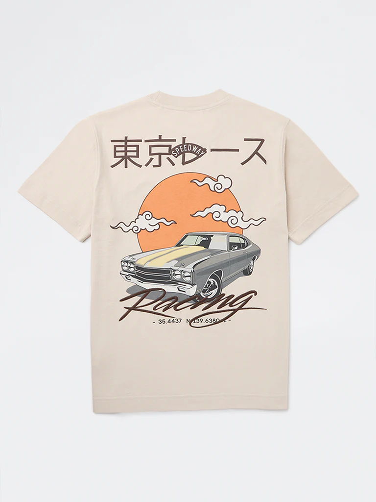 Y&F Kids Boys Beige Printed Cotton T-Shirt - Image 3