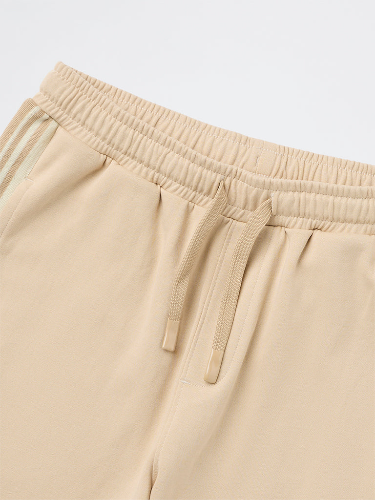 Y&F Kids Boys Beige Striped Mid-Rise Shorts - Image 4