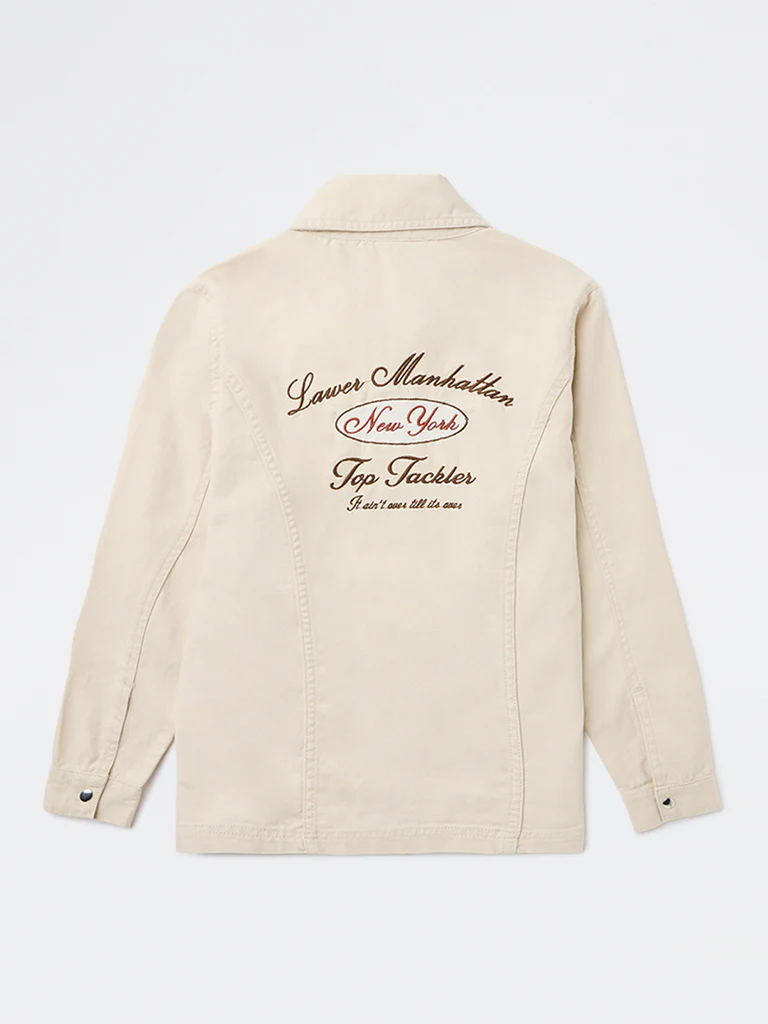 Y&F Kids Boys Beige Text Detailed Denim Jacket - Image 2