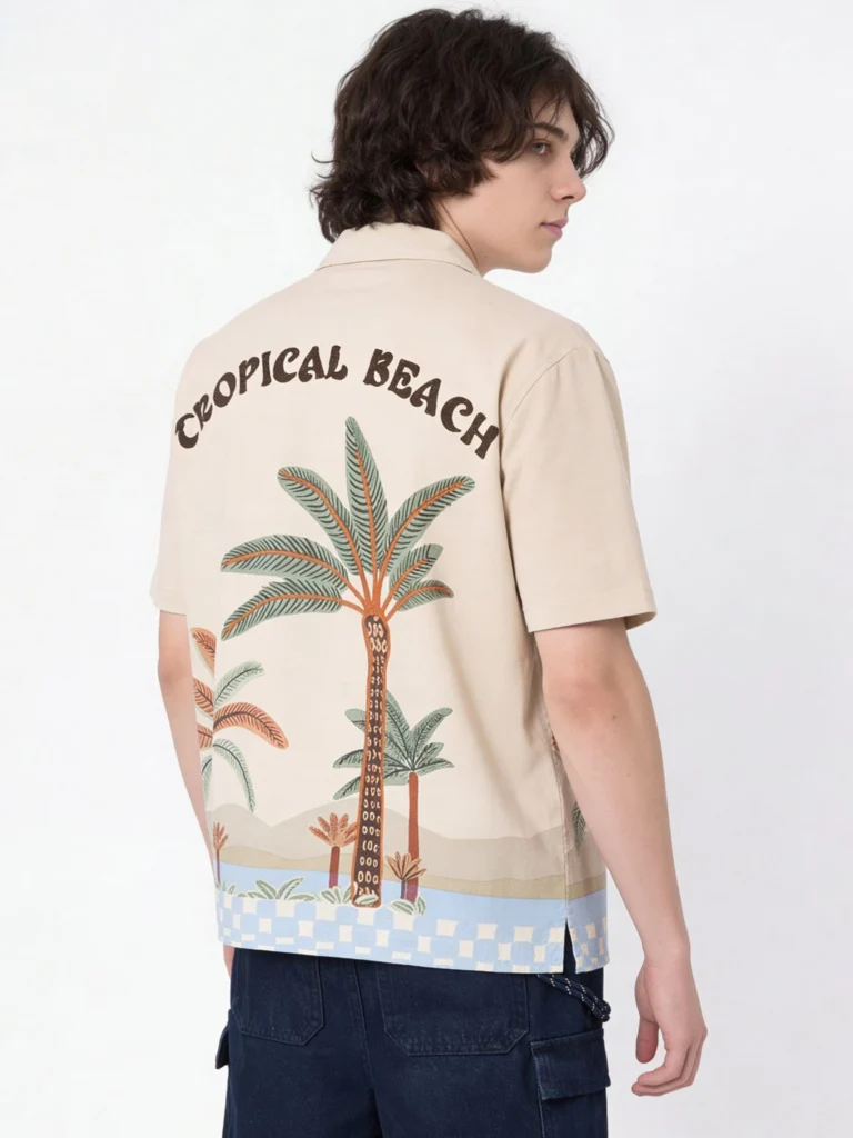 Y&F Kids Boys Beige Tropical Printed Shirt - Image 2