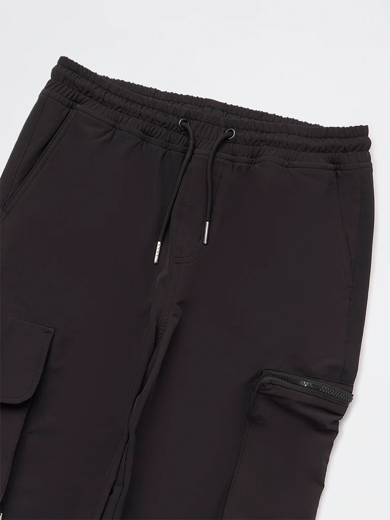 Y&F Kids Boys Black Mid-Rise Cargo Pants - Image 4