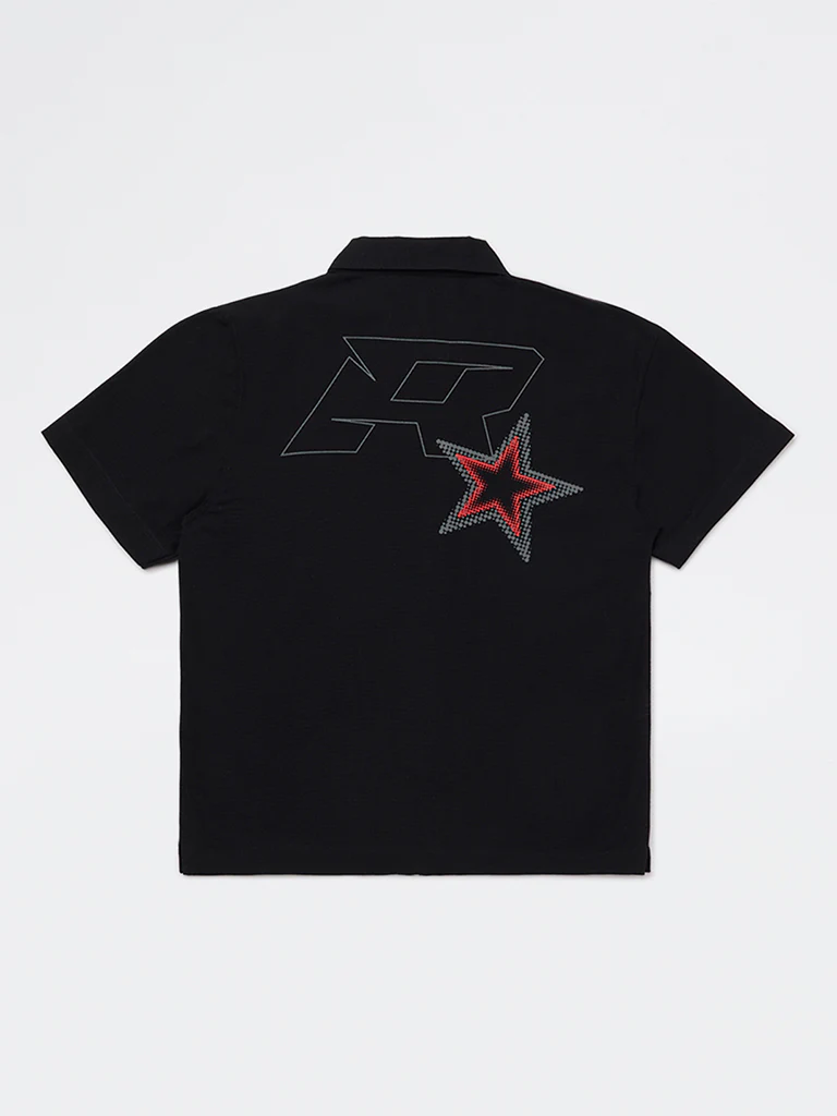 Y&F Kids Boys Black Printed Cotton Shirt - Image 2
