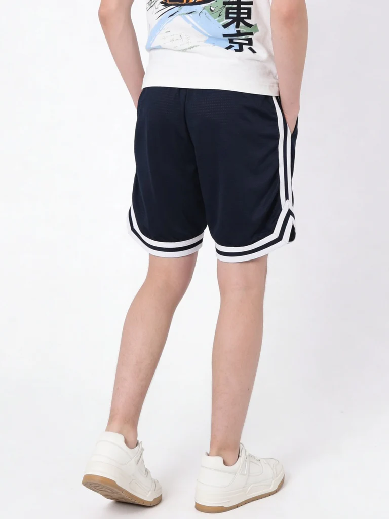 Y&F Kids Boys Black Striped Athletic Shorts - Image 2