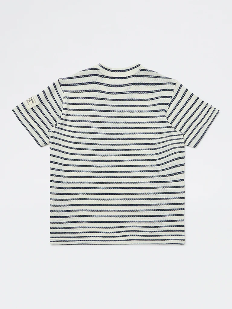 Y&F Kids Boys Black Striped T-Shirt - Image 2