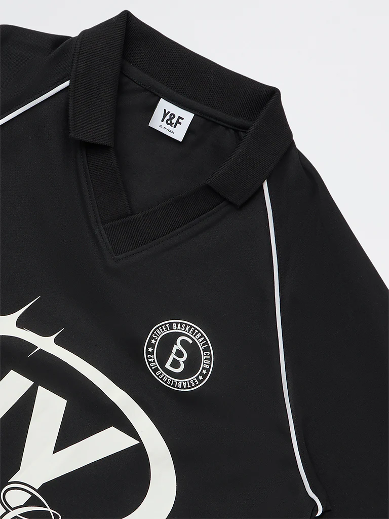 Y&F Kids Boys Black Text-Printed T-Shirt - Image 5