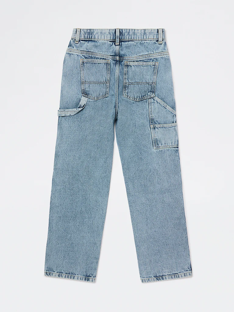 Y&F Kids Boys Blue Faded Mid-Rise Jeans - Image 2