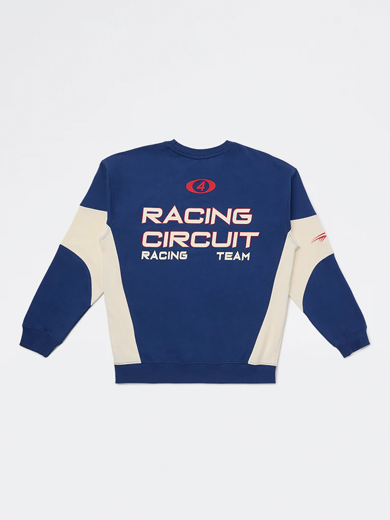 Y&F Kids Boys Blue Typographic Cotton Sweatshirt - Image 2