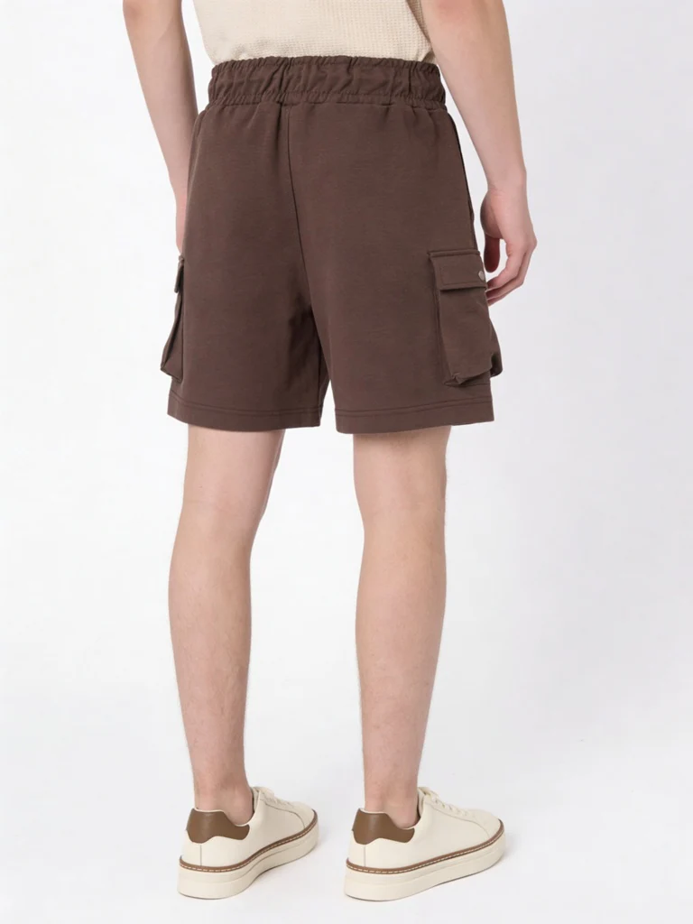 Y&F Kids Boys Brown Mid-Rise Cotton-Blend Shorts - Image 3