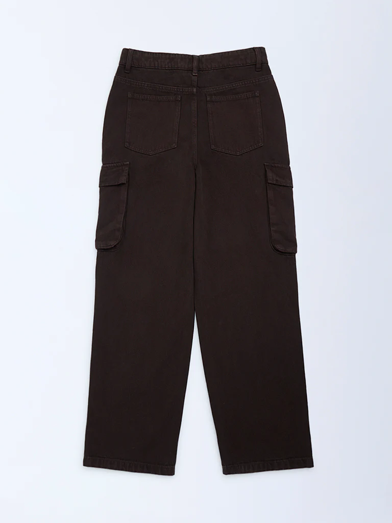 Y&F Kids Boys Brown Relaxed-Fit Mid-Rise Jeans - Image 2