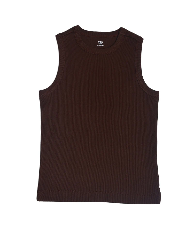 Y&F Kids Boys Brown Slim-Fit Cotton-Blend Vest - Image 4