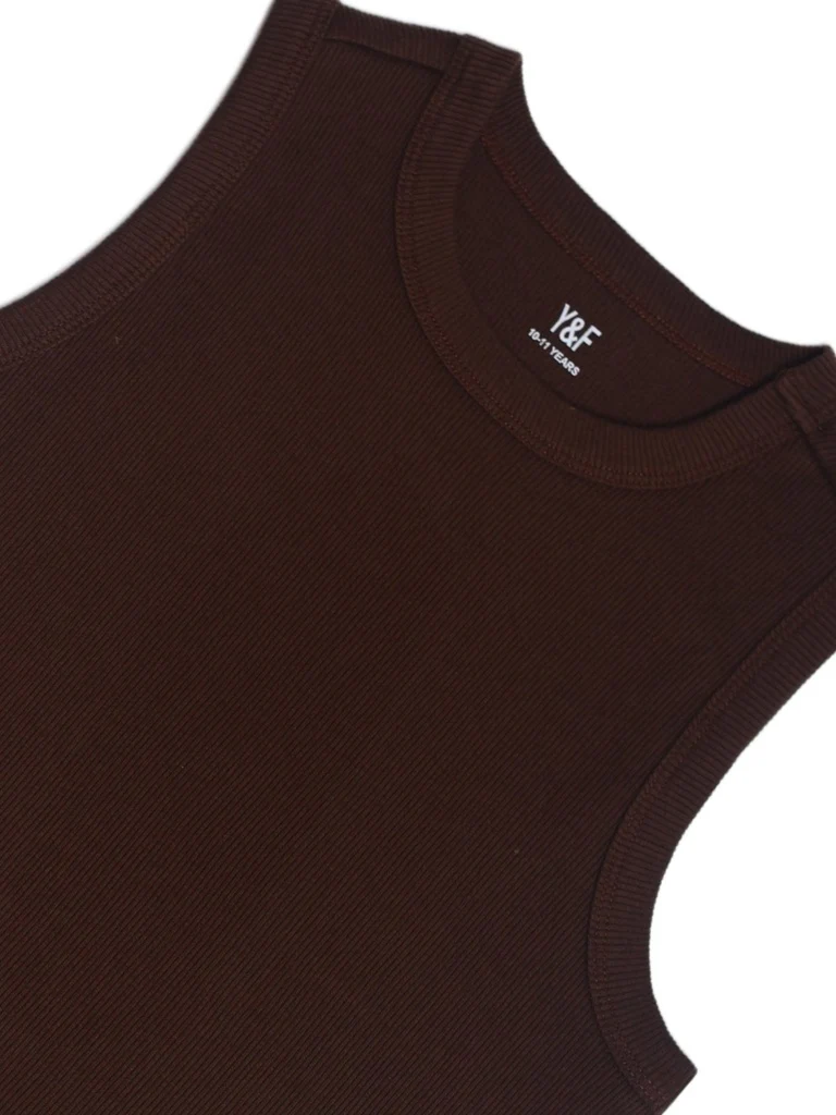 Y&F Kids Boys Brown Slim-Fit Cotton-Blend Vest - Image 6
