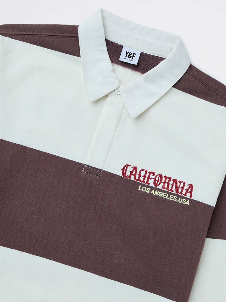 Y&F Kids Boys Brown Striped Cotton Sweatshirt - Image 3