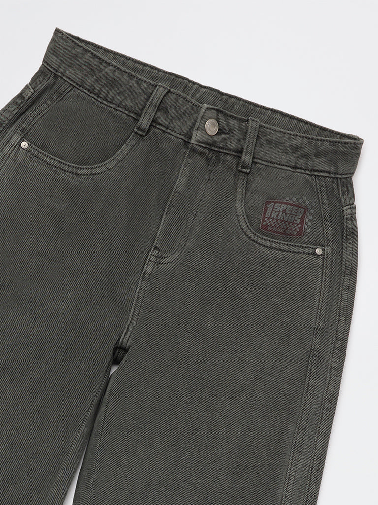Y&F Kids Boys Charcoal Mid-Rise Jeans - Image 3