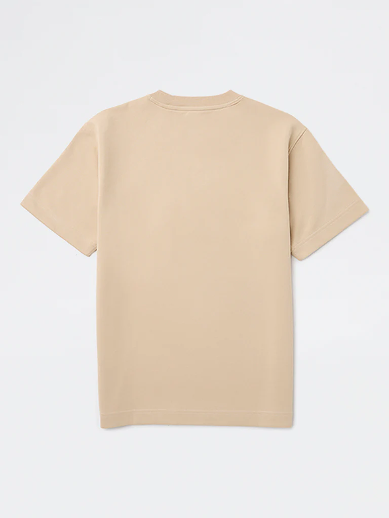 Y&F Kids Boys Cream Printed Cotton-Blend T-Shirt - Image 3