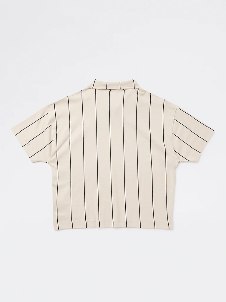 Y&F Kids Boys Cream Printed Cotton T-Shirt - Image 2