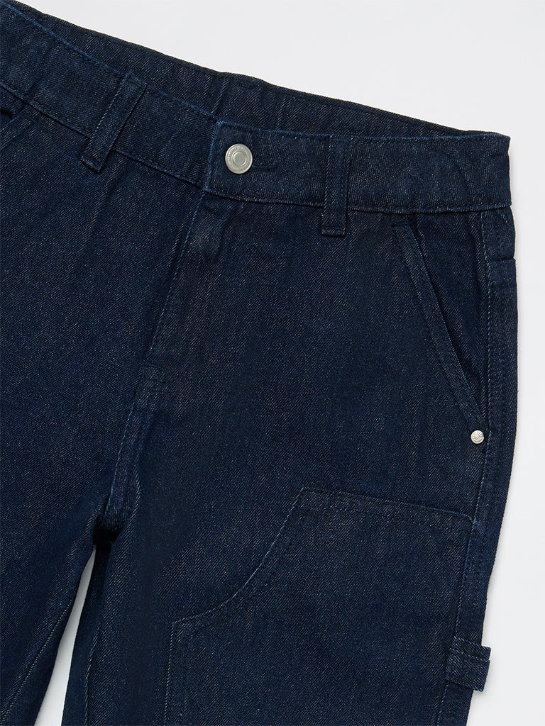 Y&F Kids Boys Dark Blue Straight-Fit Mid-Rise Jeans - Image 3