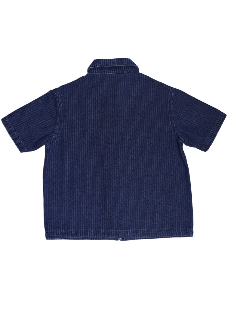 Y&F Kids Boys Dark Blue Zip-up Denim Shirt - Image 4