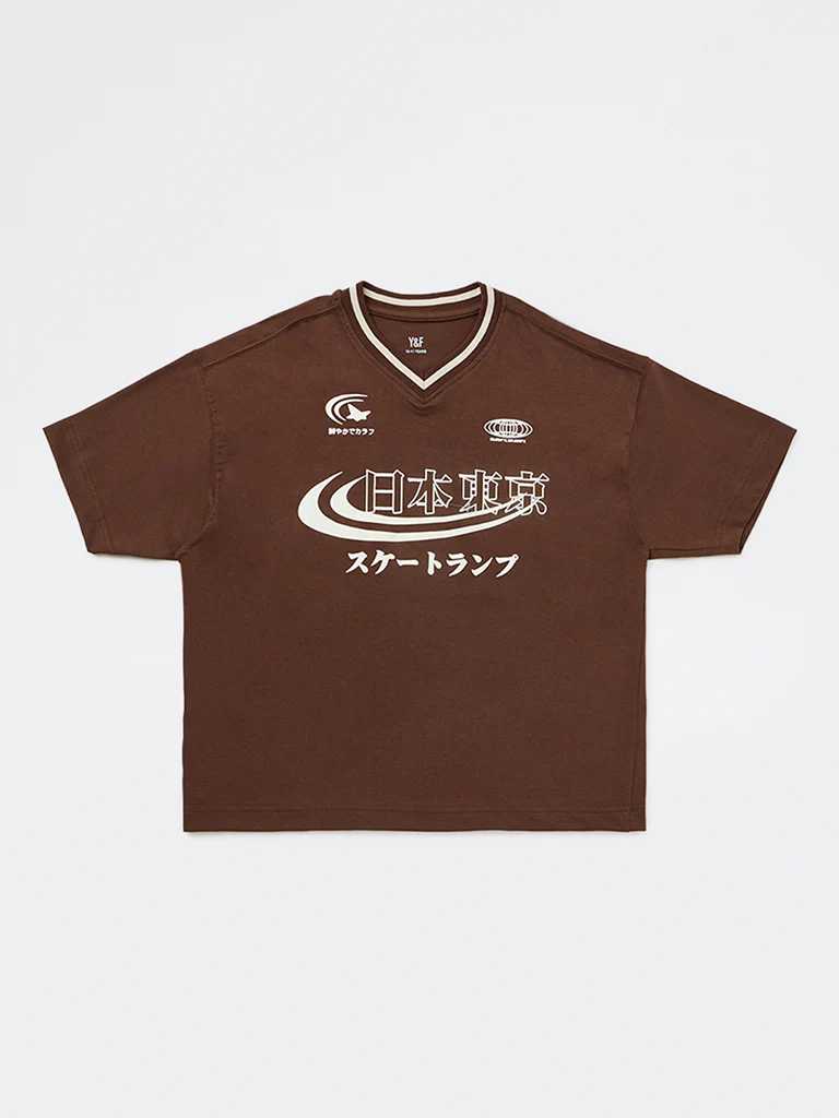 Y&F Kids Boys Dark Brown Printed Cotton T-Shirt - Image 3
