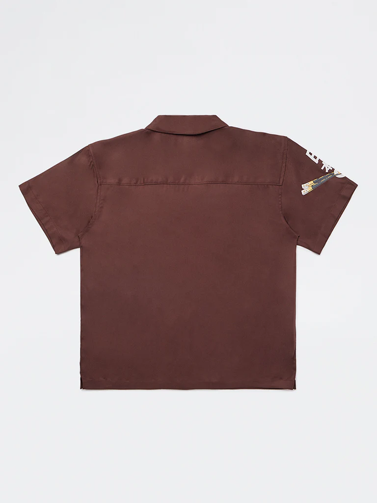 Y&F Kids Boys Dark Brown Printed Shirt - Image 2