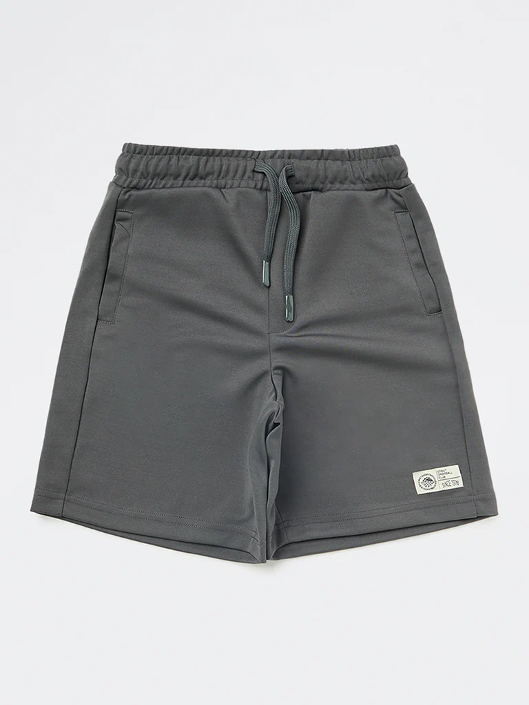 Y&F Kids Boys Dark Grey Mid-Rise Shorts - Image 3