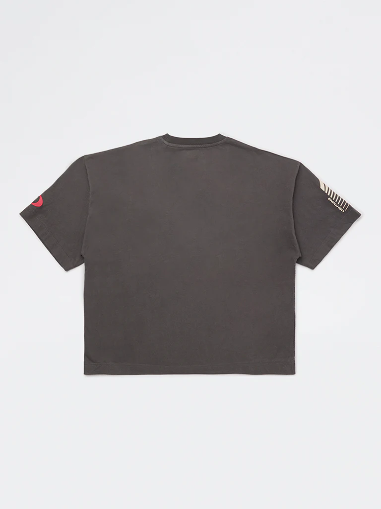 Y&F Kids Boys Grey Graphic Printed Cotton T-Shirt - Image 2