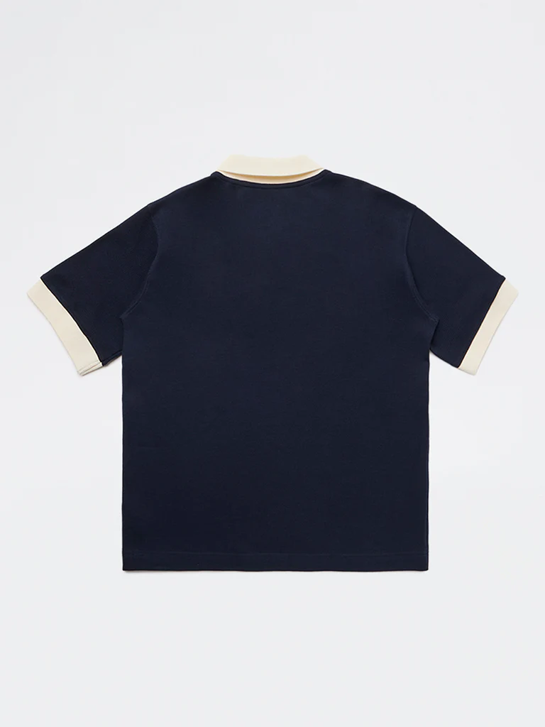Y&F Kids Boys Navy Text Design Cotton T-Shirt - Image 2
