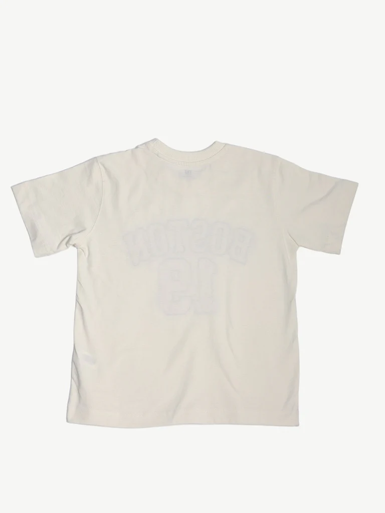 Y&F Kids Boys Off-White Boston Graphic Print Cotton T-Shirt - Image 4