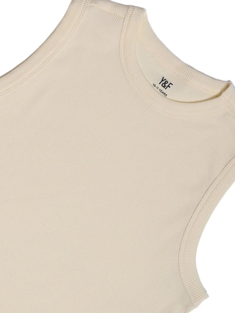 Y&F Kids Boys Off-White Cotton-Blend Vest - Image 6